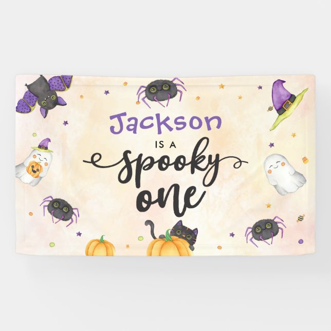 Spooky One Halloween 1. Geburtstag Banner (Horizontal)
