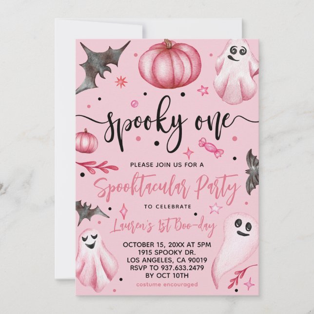 Spooky One Halloween 1. Geburtstag Einladung (Vorderseite)