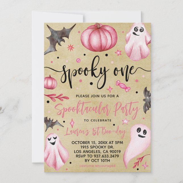 Spooky One Halloween 1. Geburtstag Einladung (Vorderseite)