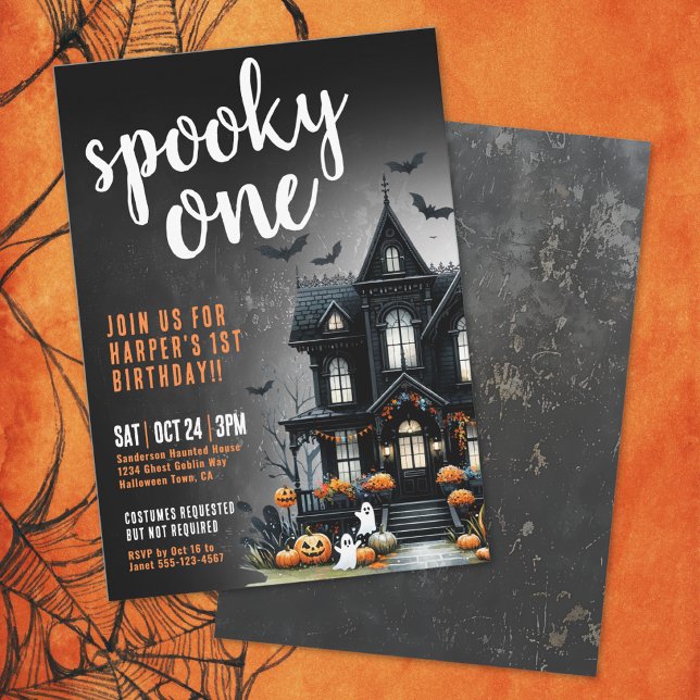 Spooky One Halloween 1. Geburtstag Einladung (Spooky One Halloween 1st Birthday Invitation)