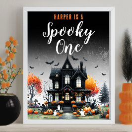 Spooky One Halloween 1. Geburtstag Party Zeichen Poster