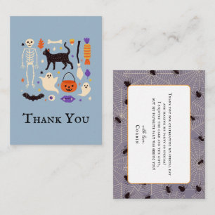 Spooky One Halloween Blue 1. Geburtstag Danke Mitteilungskarte