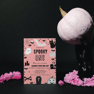Spooky One Halloween erste Geburtstagsparty Einladung