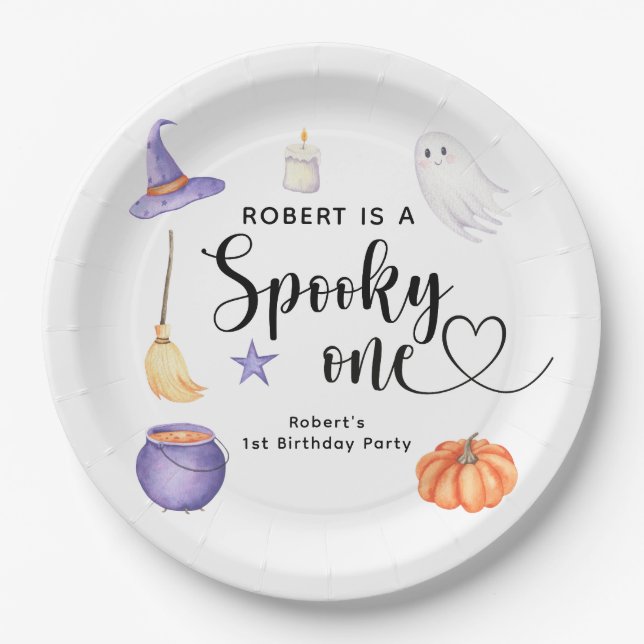 Spooky One Halloween Erste Geburtstagsparty Pappteller (Vorderseite)