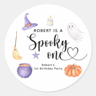 Spooky One Halloween Erste Geburtstagsparty Runder Aufkleber