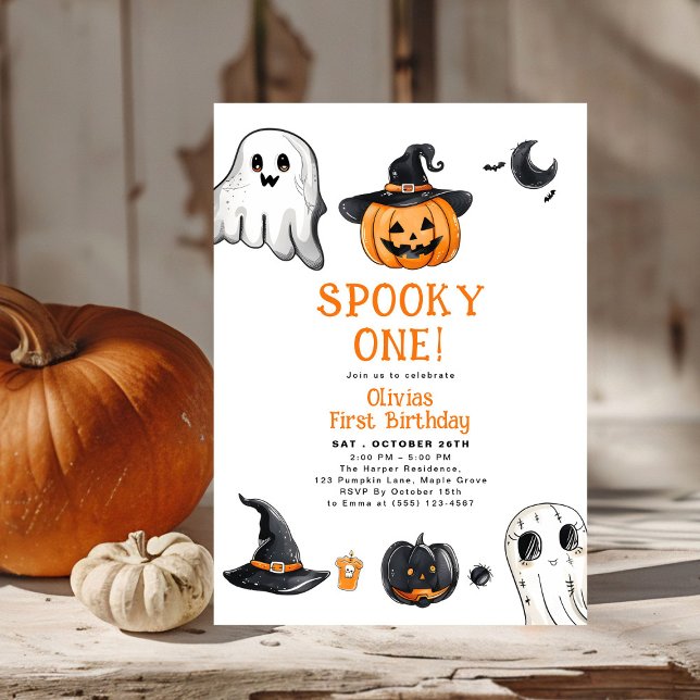 Spooky One Halloween erster Geburtstag Einladung (Von Creator hochgeladen)