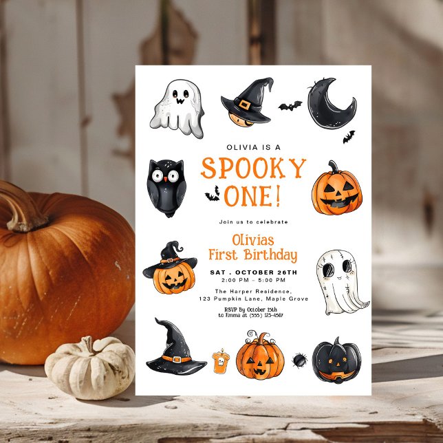 Spooky One Halloween erster Geburtstag Einladung (Von Creator hochgeladen)
