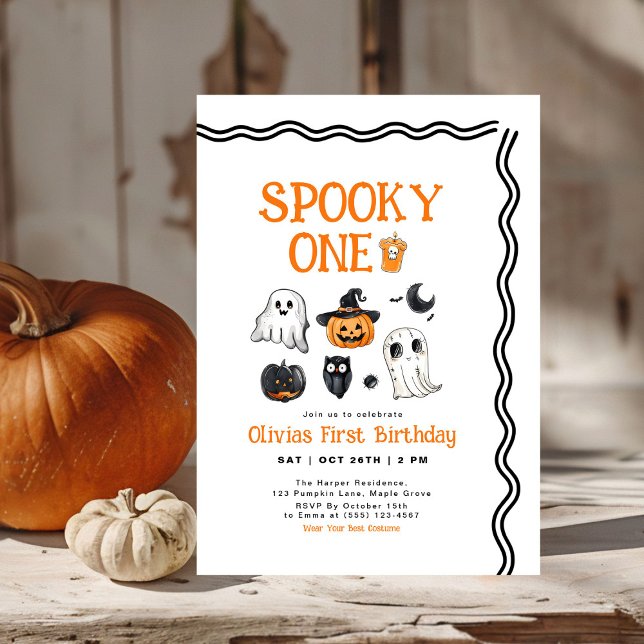 Spooky One Halloween erster Geburtstag Einladung (Von Creator hochgeladen)