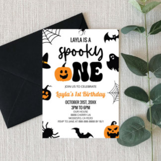 Spooky One Halloween First 1st Birthday Party Einladung