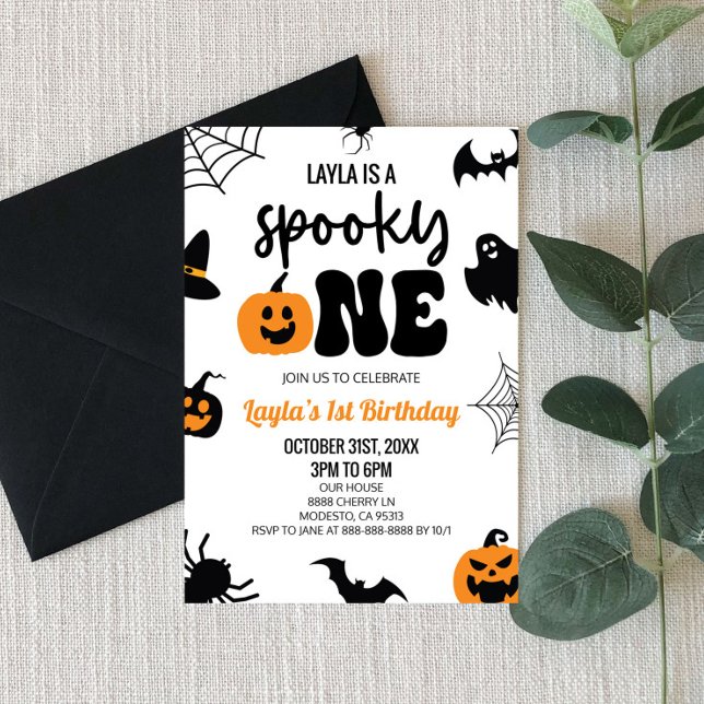 Spooky One Halloween First 1st Birthday Party Einladung (Von Creator hochgeladen)