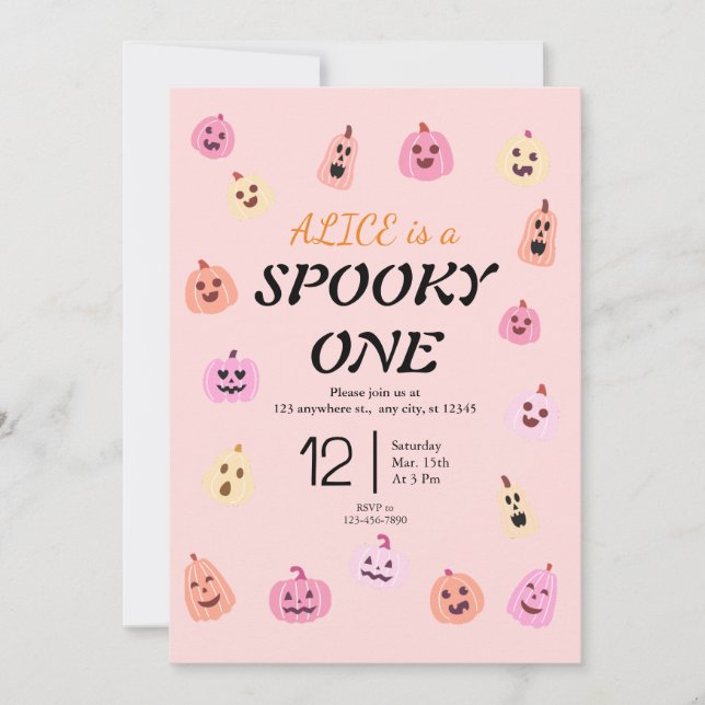 Spooky One Halloween Geburtstag Einladung (Vorderseite)