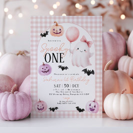 Spooky One Halloween Ghost Pink 1. Geburtstag Einladung