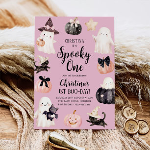Spooky One Halloween Girl 1. Geburtstag Party Einladung
