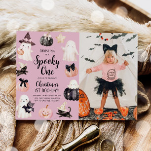 Spooky One Halloween Girl 1. Geburtstag Party Foto Einladung