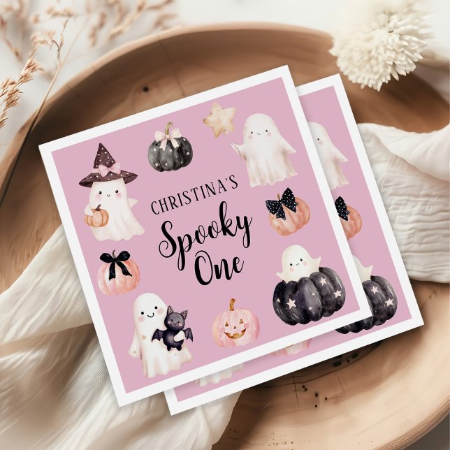 Spooky One Halloween Girl 1. Geburtstag Party Serviette (Von Creator hochgeladen)