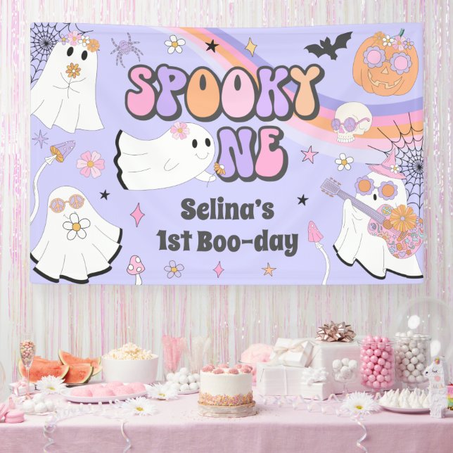 Spooky One Halloween Groovy Ghost 1. Geburtstag Banner (Party)