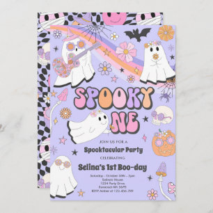 Spooky One Halloween Groovy Ghost 1. Geburtstag Einladung
