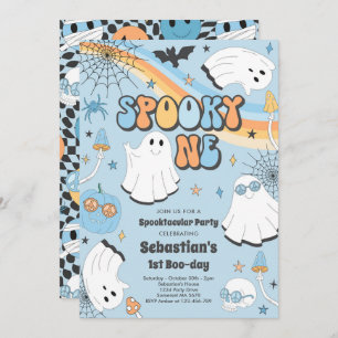 Spooky One Halloween Groovy Ghost 1. Geburtstag In Einladung