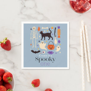 Spooky One Halloween Motifs Blue 1. Geburtstag Serviette