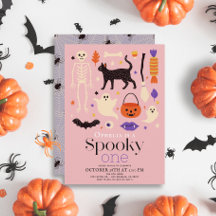Spooky One Halloween Motifs Rosa 1. Geburtstag