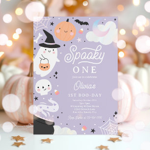 Spooky One Halloween Pink Ghost 1. Geburtstag Part Einladung