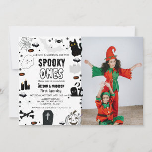 Spooky One Halloween Twin erste Geburtstagsparty Einladung