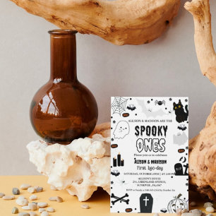 Spooky One Halloween Twin erste Geburtstagsparty Einladung