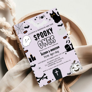 Spooky One Halloween Twin erste Geburtstagsparty Einladung