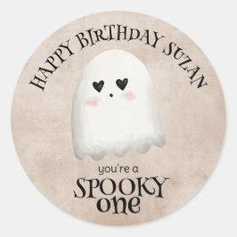 Spooky One Kawaii Ghost Halloween Geburtstag Runder Aufkleber