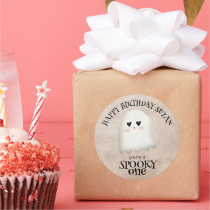 Spooky One Kawaii Ghost Halloween Geburtstag Runder Aufkleber