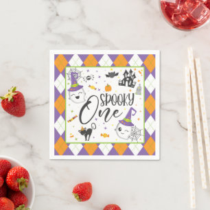 Spooky One Napkin - White Serviette
