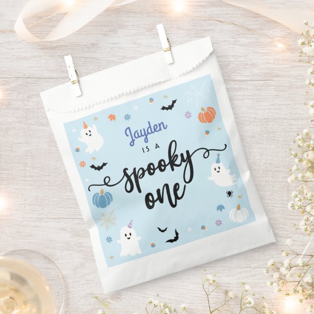 Spooky One Niedlich Blue Ghost Halloween 1. Geburt Geschenktütchen (Ausgeschnitten)