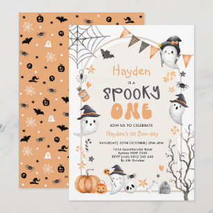 Spooky One Niedlich Ghost 1. Geburtstag Party Einl Einladung