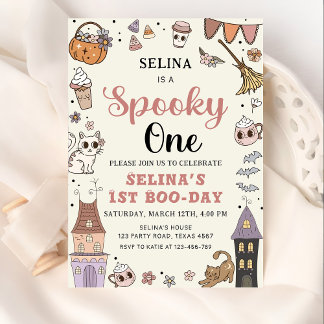 Spooky One Niedlich Ghost Halloween 1. Geburtstag Einladung
