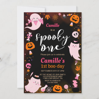 Spooky One niedlich Ghost Halloween Geburtstagspar Einladung