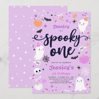 Spooky One Niedlich Halloween Ghost 1. Geburtstag Einladung