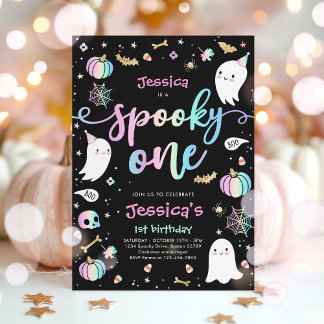 Spooky One Niedlich Halloween Ghost 1. Geburtstag Einladung