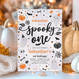 Spooky One Niedlich Halloween Ghost 1. Geburtstag Einladung