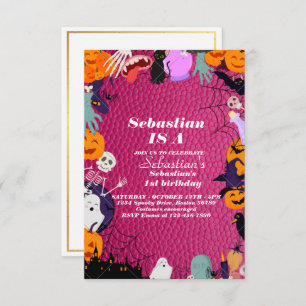 Spooky One Niedlich Halloween Ghost 1. Geburtstag  Einladung