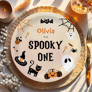Spooky One Niedlich Halloween Ghost 1. Geburtstag Pappteller