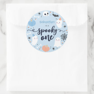 Spooky One Niedlich Halloween Ghost 1. Geburtstags Runder Aufkleber