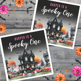 Spooky One Pink Halloween 1. Geburtstag Serviette