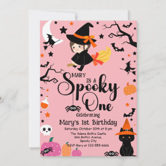 Spooky One Pink Hexy Halloween Party Einladung