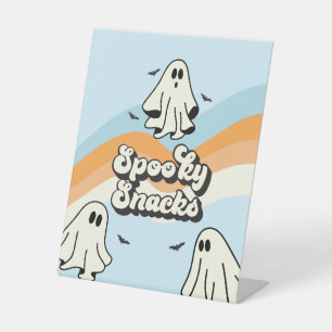 Spooky One Retro Ghost Birthday Snacks Sockelschild