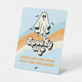 Spooky One Retro Ghost Geburtstag Booze Sockelschild