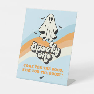 Spooky One Retro Ghost Geburtstag Booze Sockelschild
