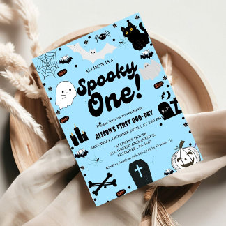 Spooky One Retro Grovy Halloween erster Geburtstag Einladung