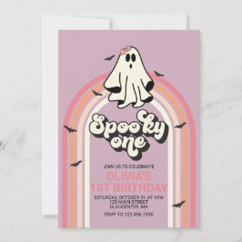 Spooky One Retro Halloween Ghost 1. Geburtstag Einladung