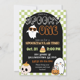 Spooky One, Retro Thema 1. Geburtstag Einladung