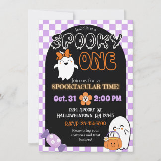 Spooky One, Retro Thema 1. Geburtstag Einladung
